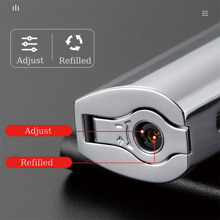 Briquet coupe-vent triple brûleur avec coupe-cigare pliable