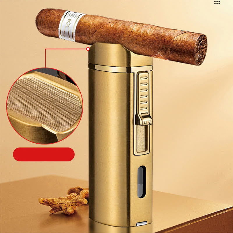 Briquet coupe-vent triple brûleur avec coupe-cigare pliable