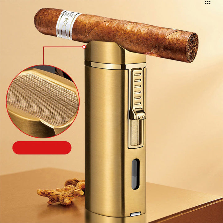 Briquet coupe-vent triple brûleur avec coupe-cigare pliable