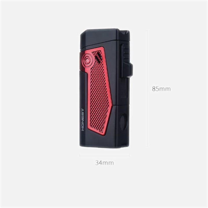 Briquet portable à quatre flammes, rechargeable au butane, quatre brûleurs