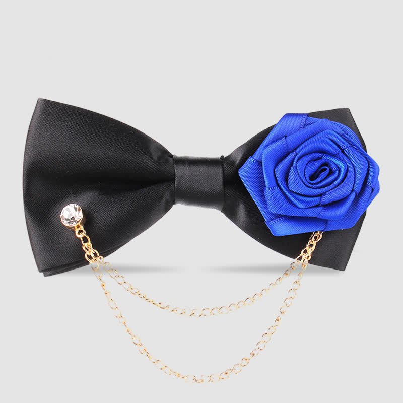 Nœud papillon élégant pour homme avec chaîne en or rose