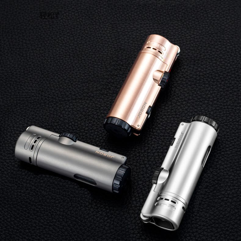 Briquet à quatre flammes avec perforateur à cigares Briquet à quatre brûleurs