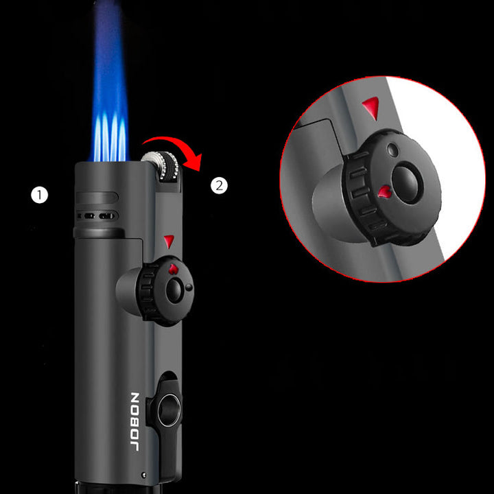 Briquet à quatre flammes avec perforateur à cigares Briquet à quatre brûleurs