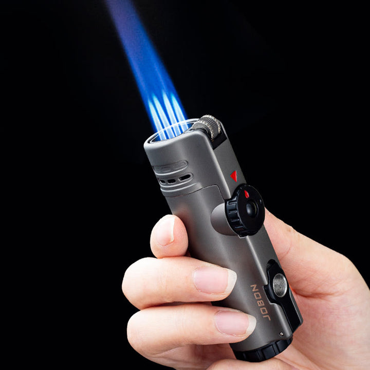 Briquet à quatre flammes avec perforateur à cigares Briquet à quatre brûleurs