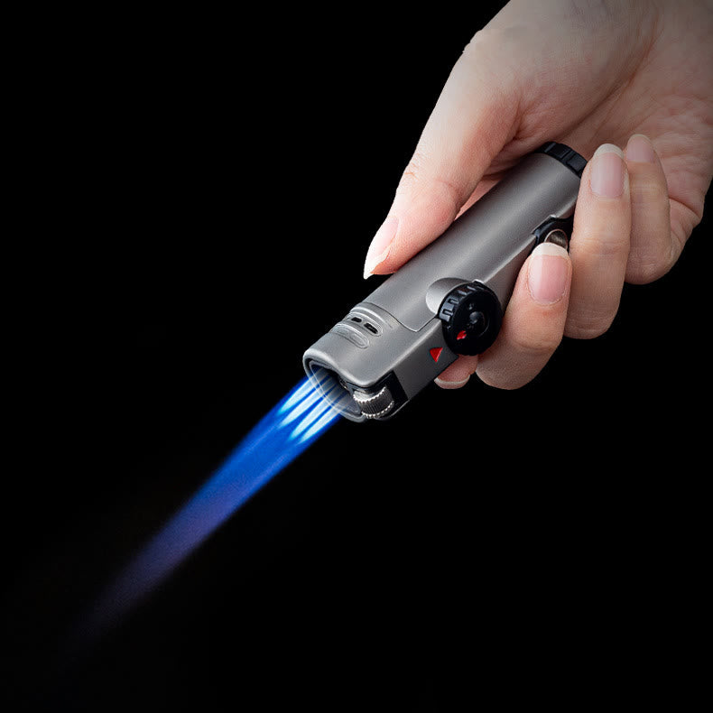 Briquet à quatre flammes avec perforateur à cigares Briquet à quatre brûleurs