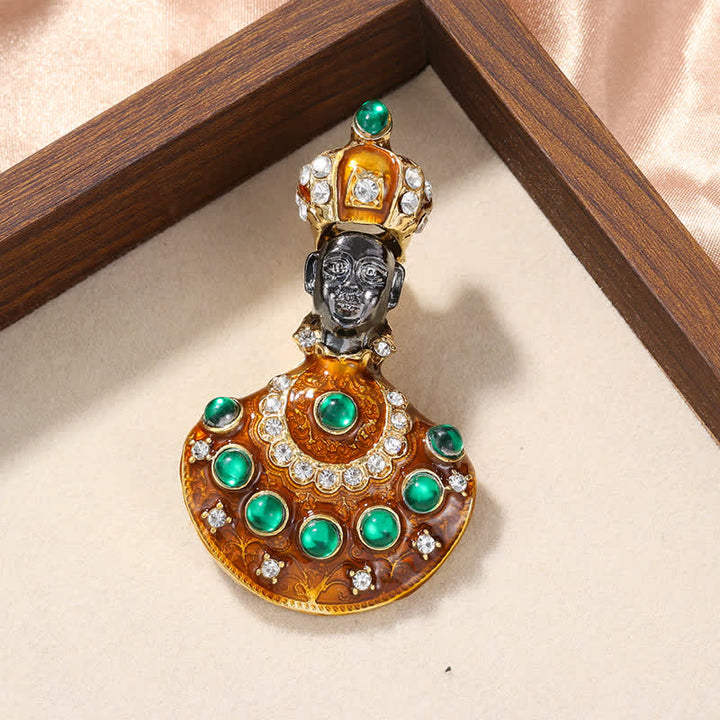 Broche de costume de génie médiéval unisexe, grande et inhabituelle