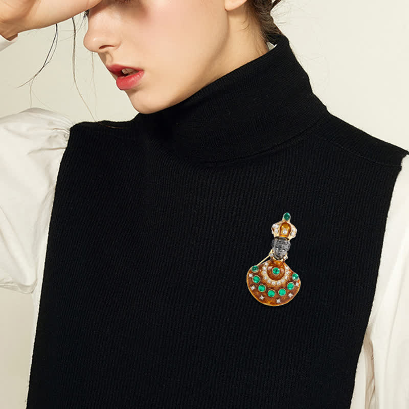 Broche de costume de génie médiéval unisexe, grande et inhabituelle