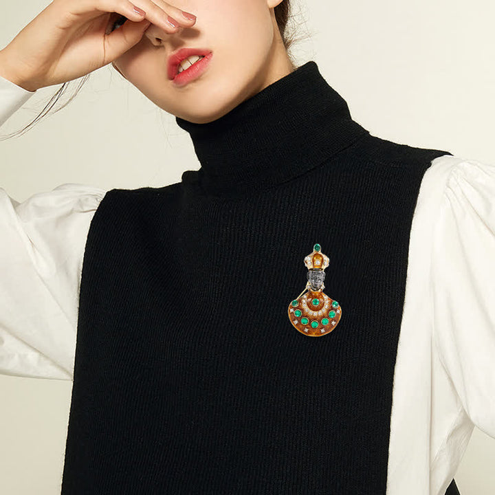 Broche de costume de génie médiéval unisexe, grande et inhabituelle