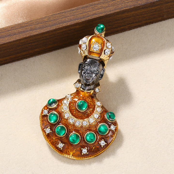 Broche de costume de génie médiéval unisexe, grande et inhabituelle