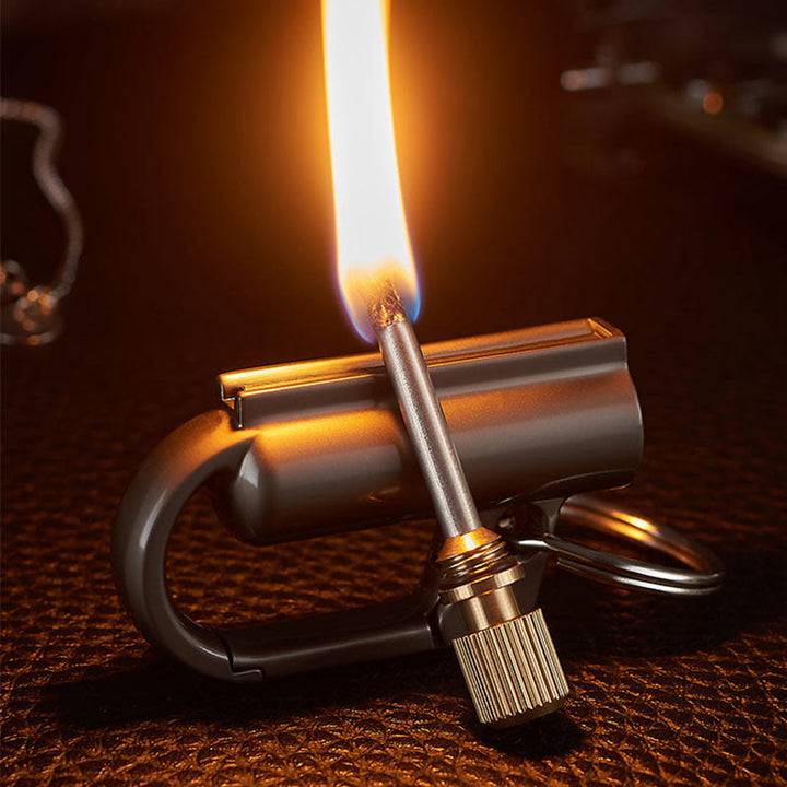 Briquet porte-clés portable coupe-vent avec dix mille allumettes et kérosène - image 3
