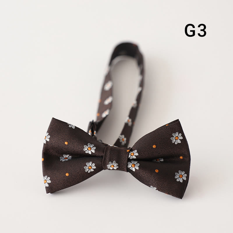 Nœud papillon pré-noué à bretelles réglables et imprimé floral rétro
