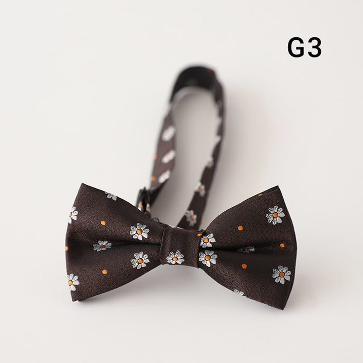 Nœud papillon pré-noué à bretelles réglables et imprimé floral rétro