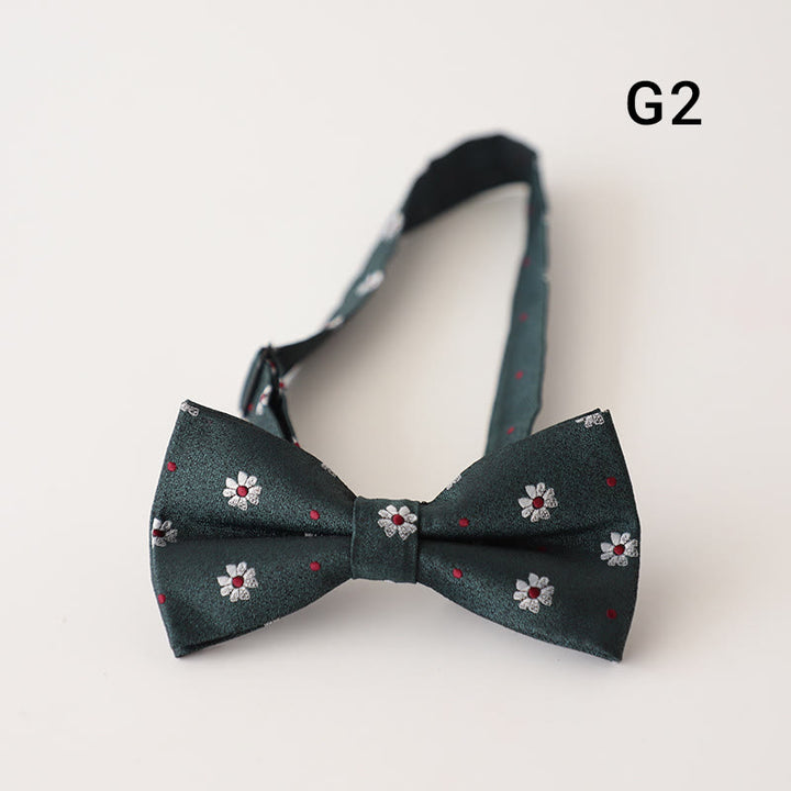 Nœud papillon pré-noué à bretelles réglables et imprimé floral rétro