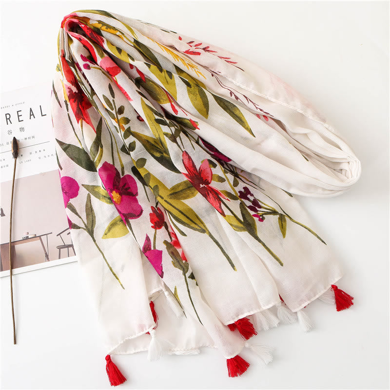 Écharpe fine et légère à imprimé floral pour femme - image 2