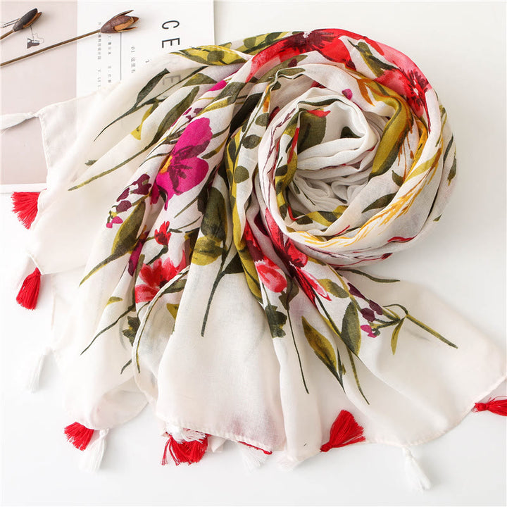 Écharpe fine et légère à imprimé floral pour femme - image 1
