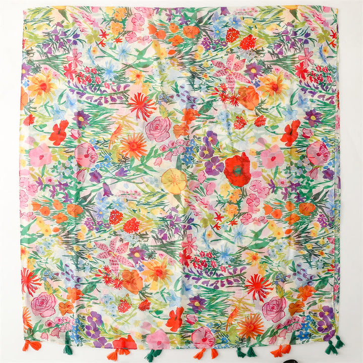 Écharpe fine et légère à imprimé floral coloré pour femme