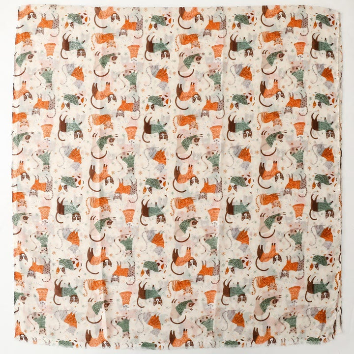 Écharpe fine et légère à imprimé chat et chaton pour femme - image 4