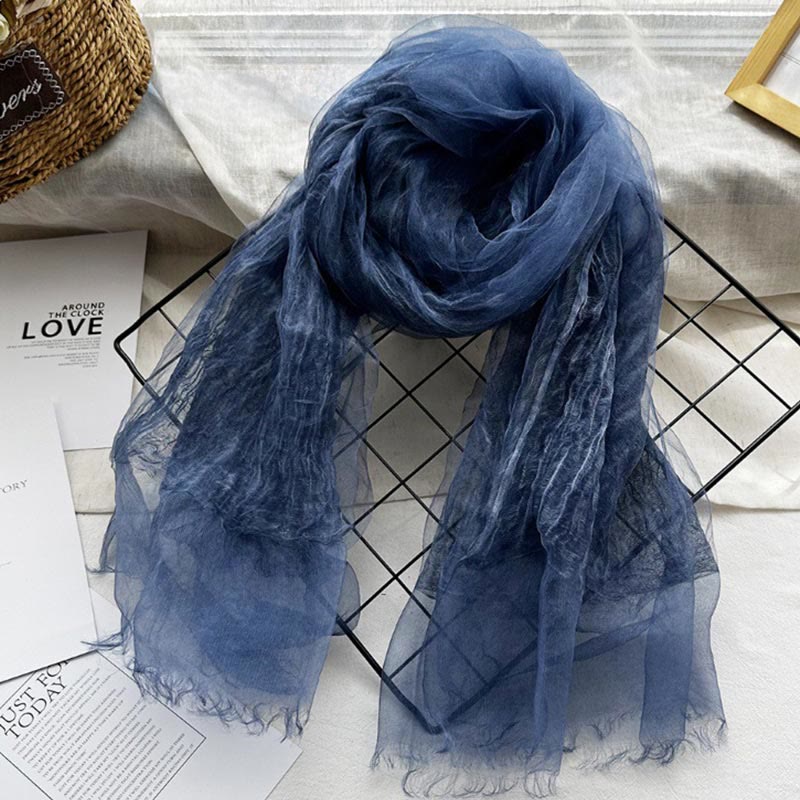 Écharpe fine et légère pour femme, couleur unie, avec protection solaire