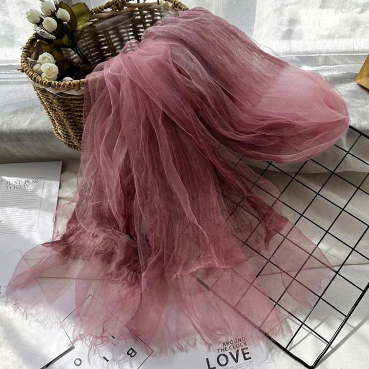 Écharpe fine et légère pour femme, couleur unie, avec protection solaire - Vin rouge - image 6