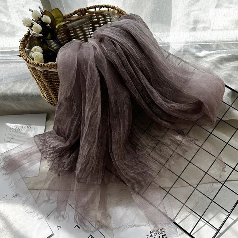 Écharpe fine et légère pour femme, couleur unie, avec protection solaire - Violet - image 18