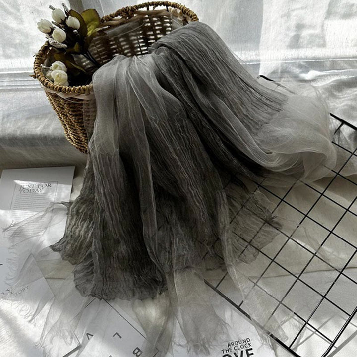 Écharpe fine et légère pour femme, couleur unie, avec protection solaire - Gris - image 2