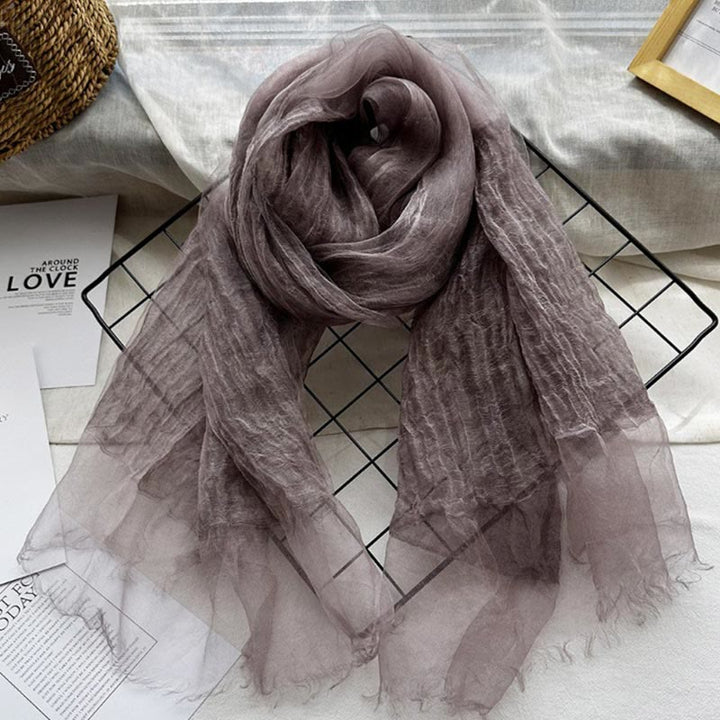 Écharpe fine et légère pour femme, couleur unie, avec protection solaire - image 19