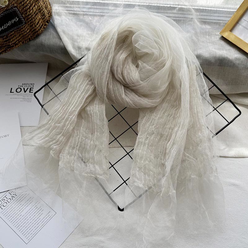 Écharpe fine et légère pour femme, couleur unie, avec protection solaire - image 15