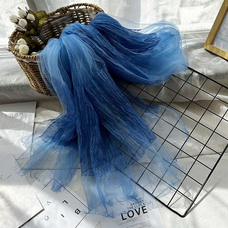 Écharpe fine et légère pour femme, couleur unie, avec protection solaire - Bleu royal - image 8