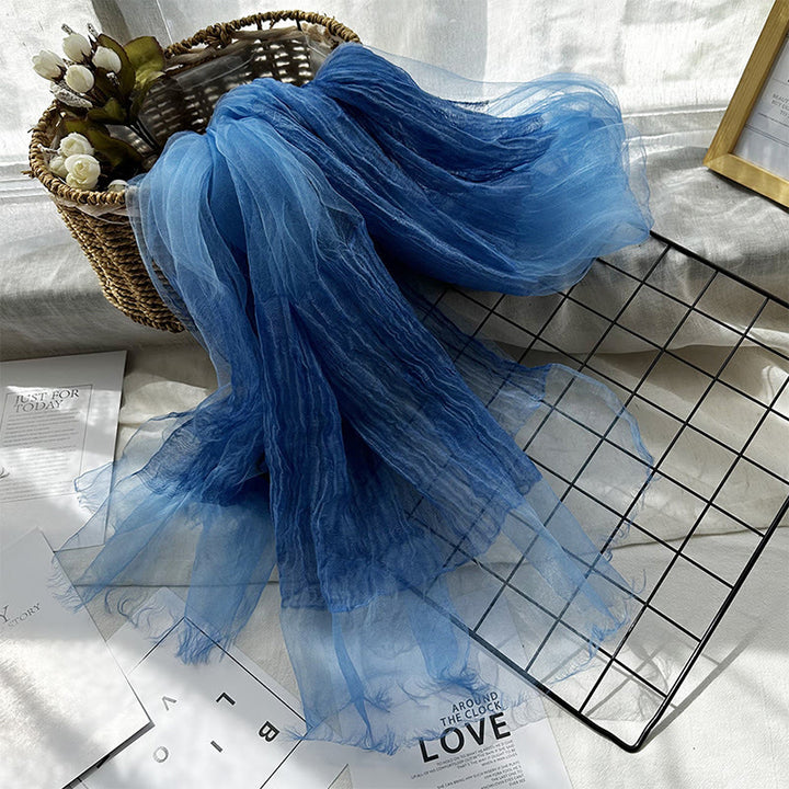 Écharpe fine et légère pour femme, couleur unie, avec protection solaire - Bleu royal - image 8
