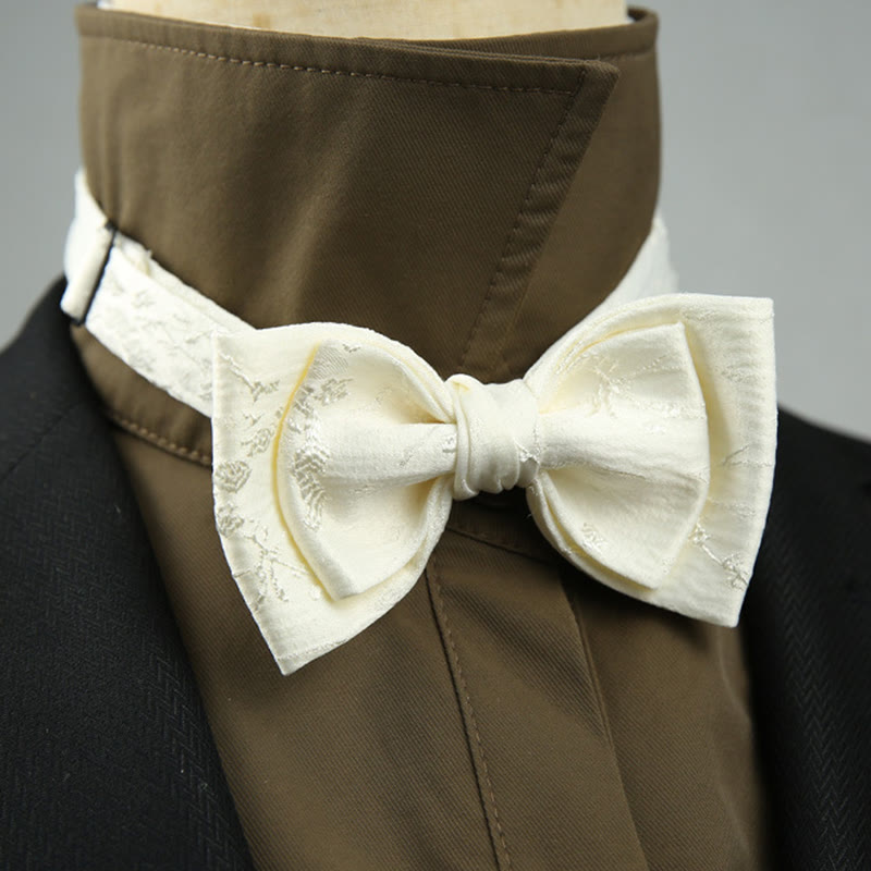 Nœud papillon pré-noué à double épaisseur en jacquard avec sangle réglable
