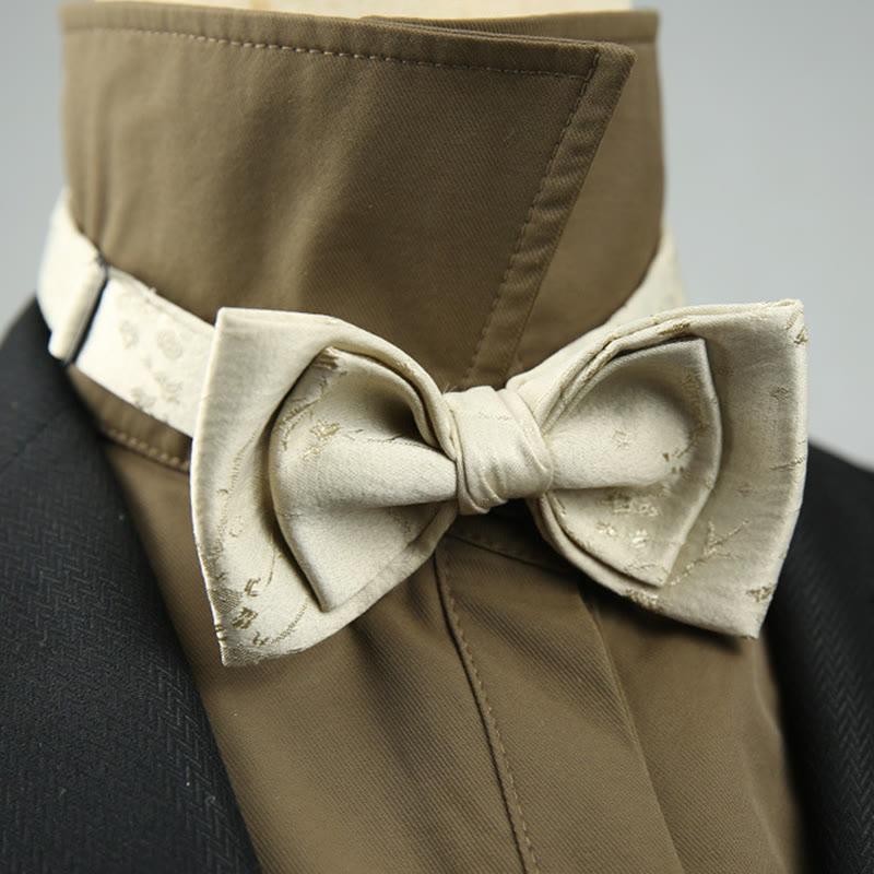 Nœud papillon pré-noué à double épaisseur en jacquard avec sangle réglable