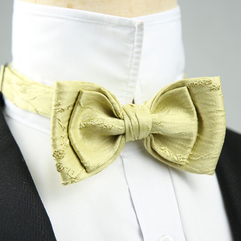 Nœud papillon pré-noué à double épaisseur en jacquard avec sangle réglable
