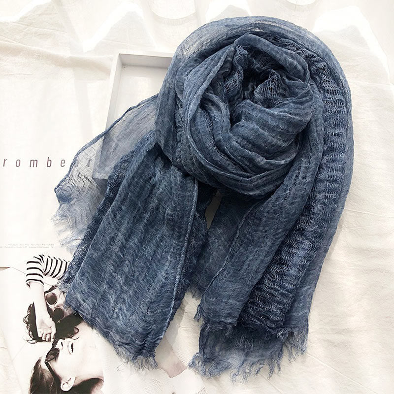 Écharpe fine et légère de couleur unie pour femme - Bleu - image 15