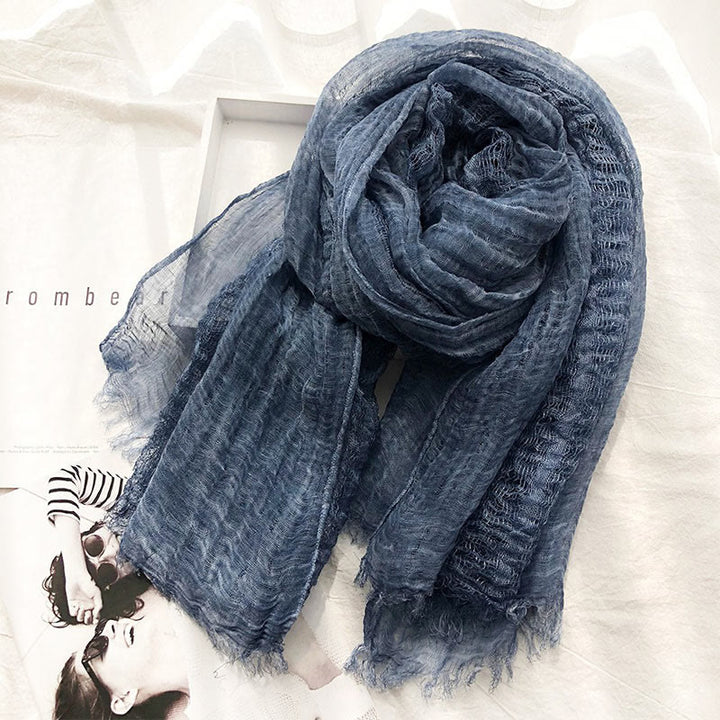 Écharpe fine et légère de couleur unie pour femme - Bleu - image 15