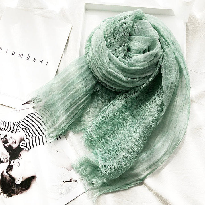 Écharpe fine et légère de couleur unie pour femme - Vert clair - image 12