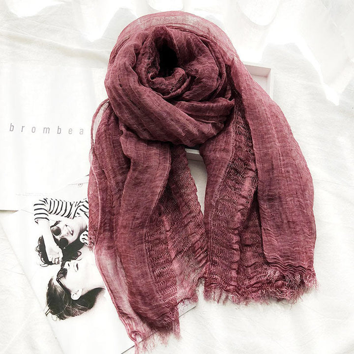 Écharpe fine et légère de couleur unie pour femme - Vin rouge - image 18