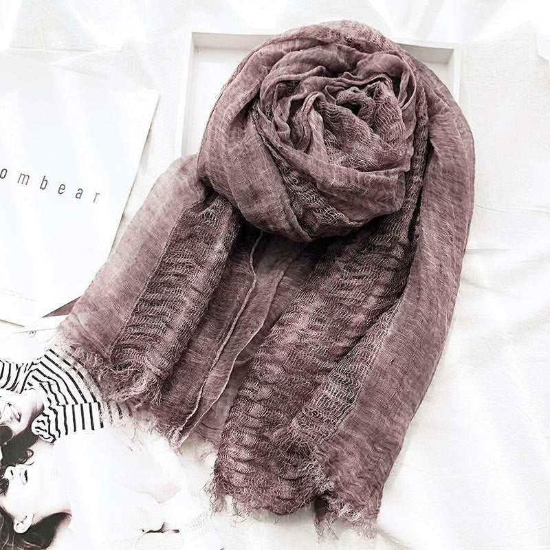 Écharpe fine et légère de couleur unie pour femme - Violet - image 3
