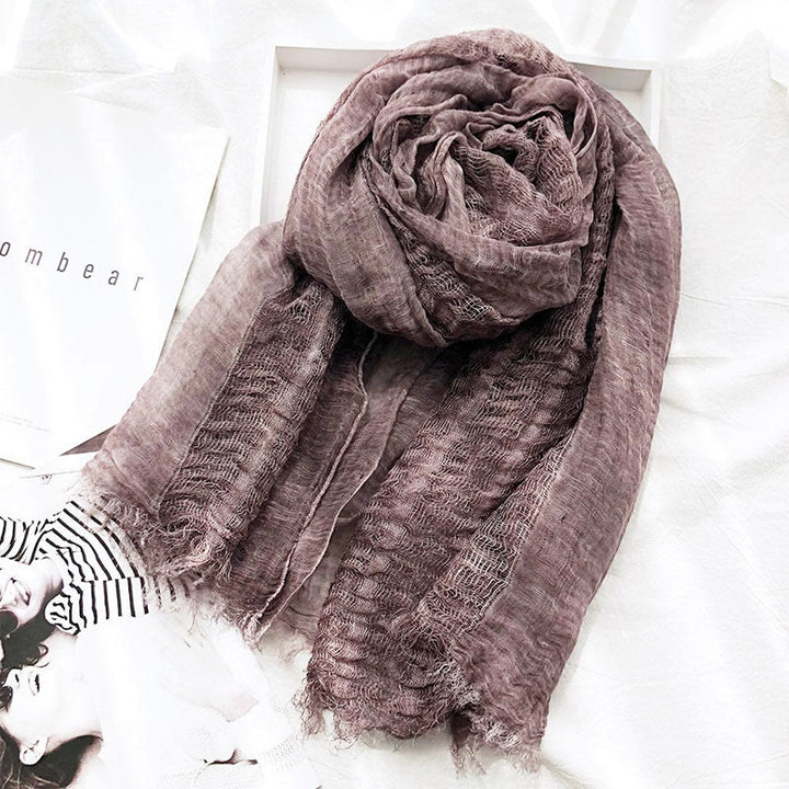 Écharpe fine et légère de couleur unie pour femme - Violet - image 3