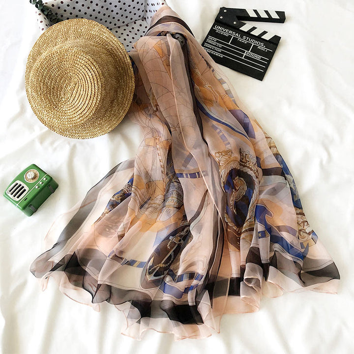 Écharpe fine et légère imprimée pour femme, idéale pour la plage ou l'été - Style #17 - image 19
