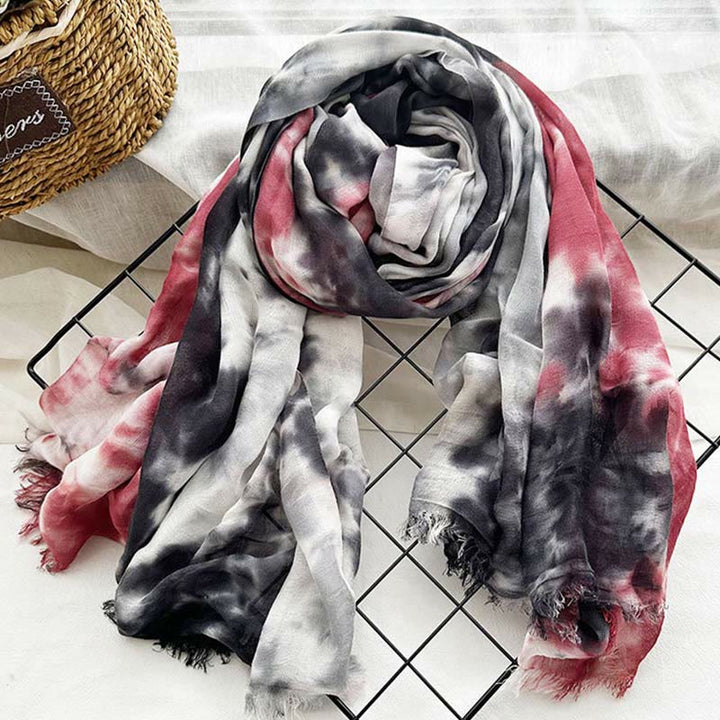 Écharpe fine et légère à imprimé tie-dye pour femme