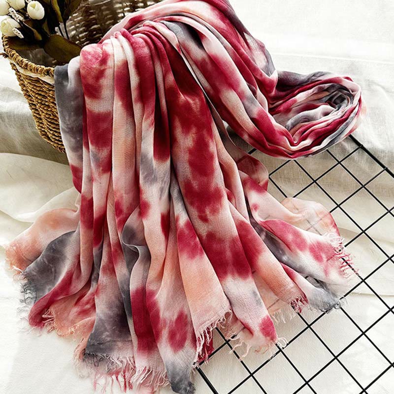 Écharpe fine et légère à imprimé tie-dye pour femme