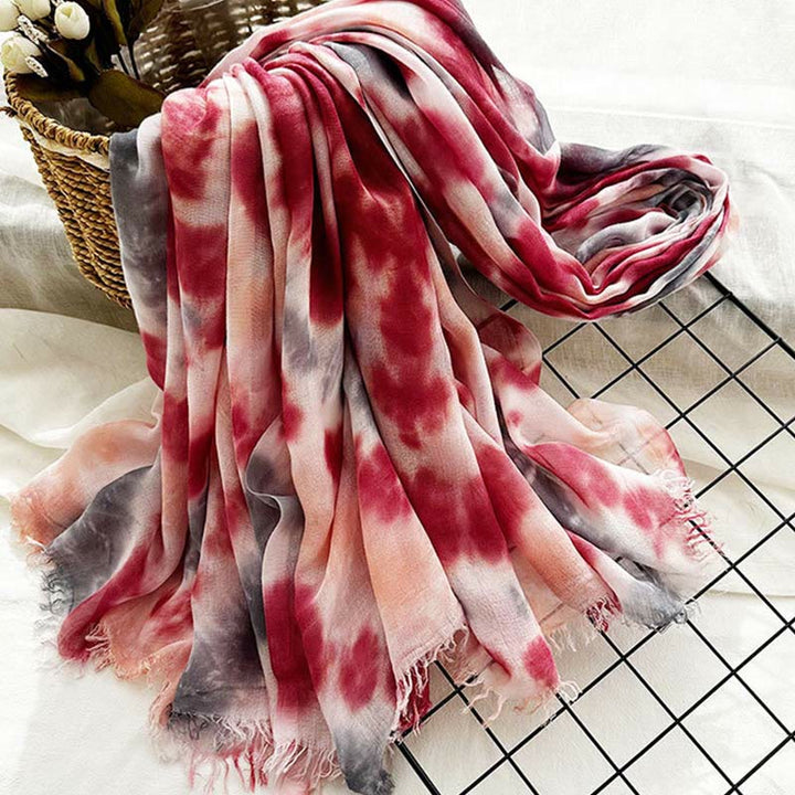 Écharpe fine et légère à imprimé tie-dye pour femme
