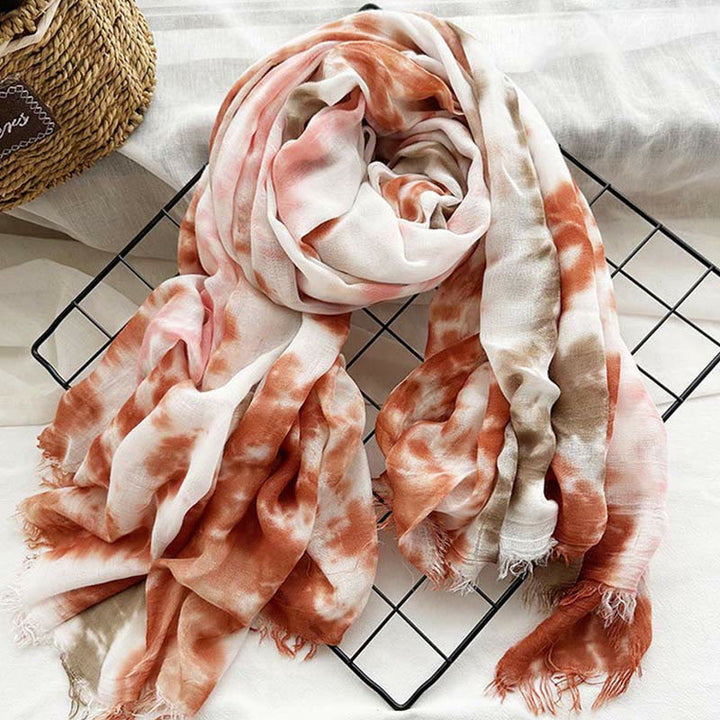 Écharpe fine et légère à imprimé tie-dye pour femme