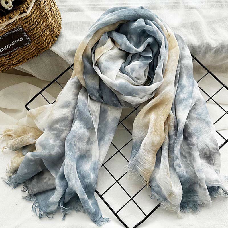 Écharpe fine et légère à imprimé tie-dye pour femme