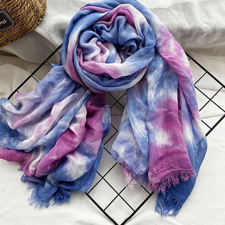 Écharpe fine et légère à imprimé tie-dye pour femme