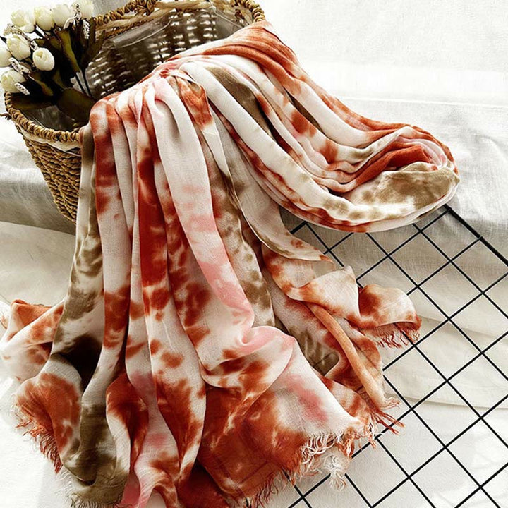 Écharpe fine et légère à imprimé tie-dye pour femme