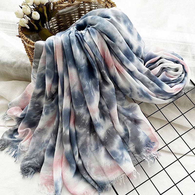 Écharpe fine et légère à imprimé tie-dye pour femme