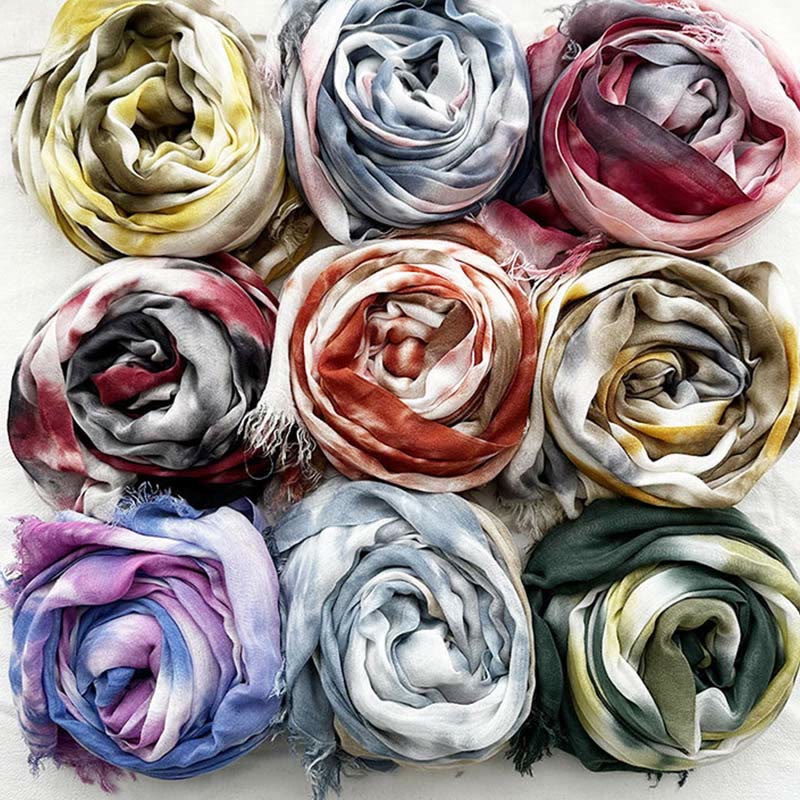 Écharpe fine et légère à imprimé tie-dye pour femme