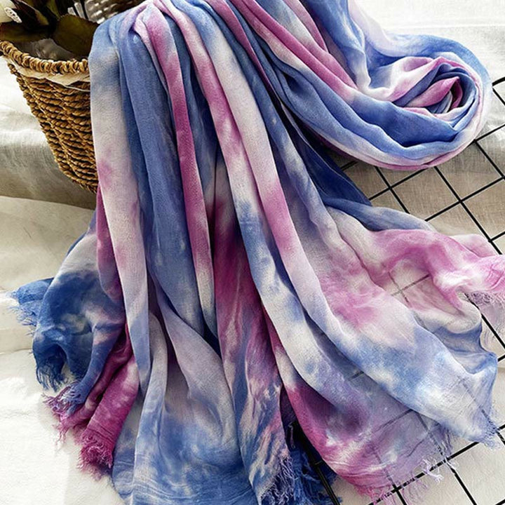 Écharpe fine et légère à imprimé tie-dye pour femme