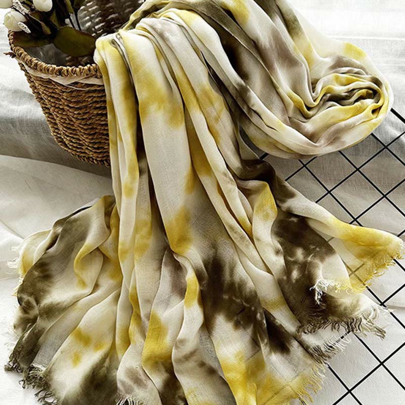 Écharpe fine et légère à imprimé tie-dye pour femme - image 1